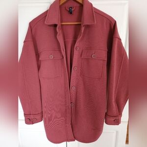 Dark Rose Fleece Shacket M